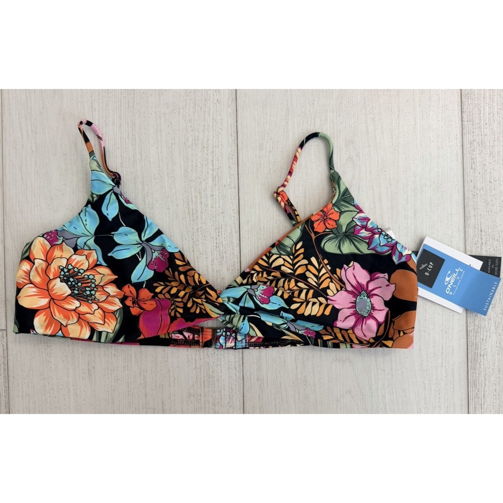 NWT O'Neill Reina Tropical Malibu Twist Top Sz XL Floral Colorful D Cup